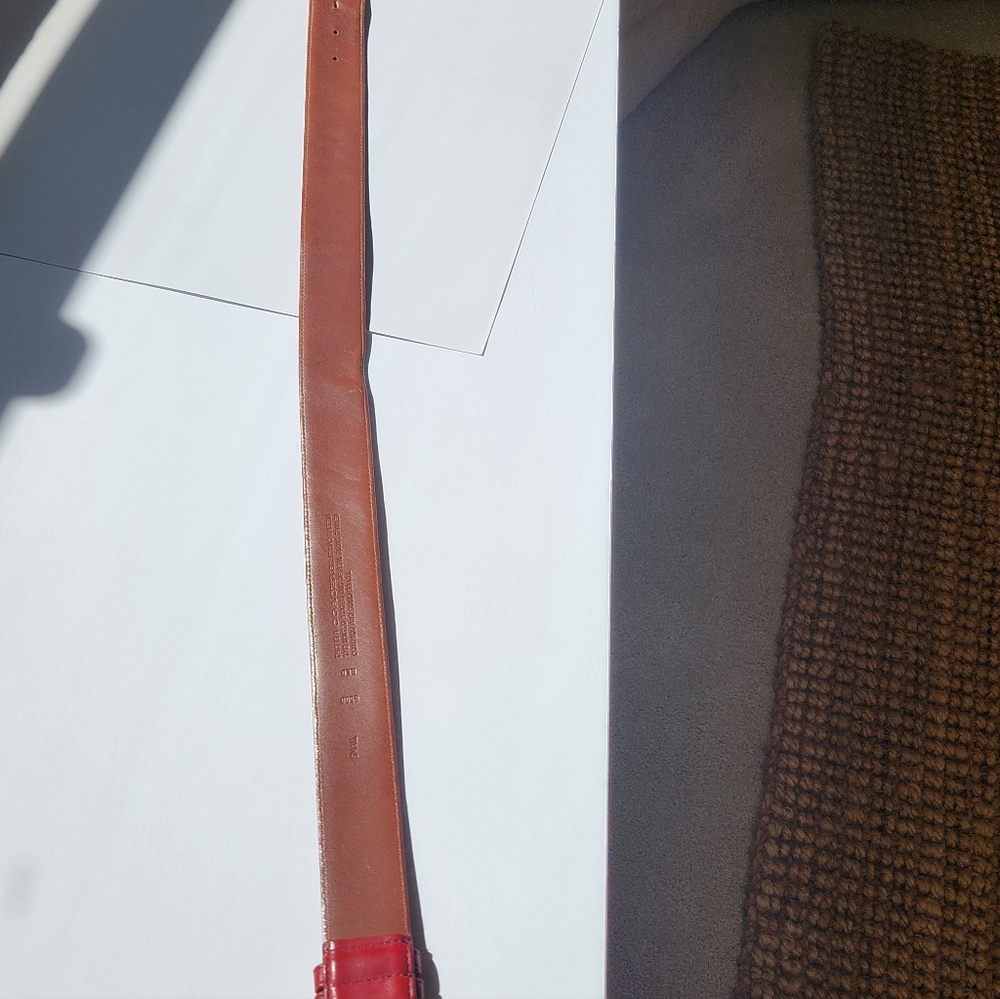 Coach Red Leather Belt with Gold Buckle - Picture 8 of 8